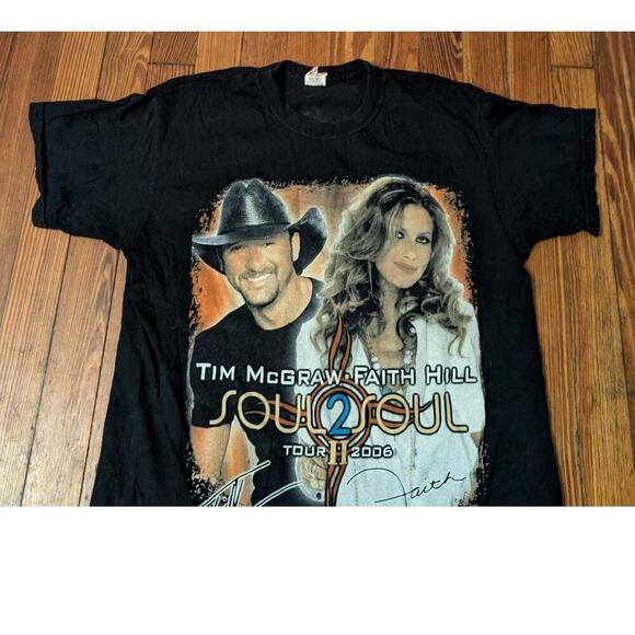 ScreenStars Y2K Tim McGraw and Faith Hill Soul2Soul Tour Shirt Mens Large - Picture 4 of 6